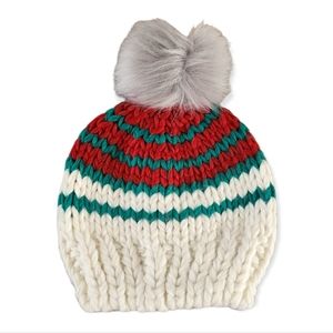 BP Knit Beanie With Faux Fur Pom Pom